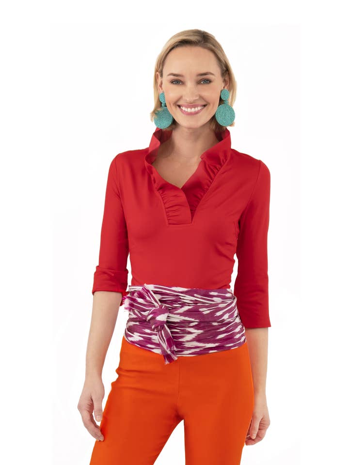 Gretchen Scott LLC – wholesale Blouse – Women’s – Jersey Ruffneck Top - Solid