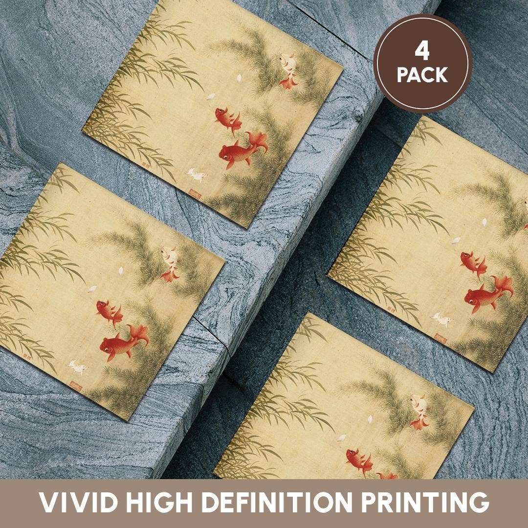 3dRose - Wholesale Coasters - 3dRose, Image of Chinese Gold Tapestry With Koi Fish, Coaster5