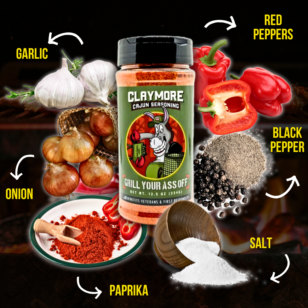 Grill Your Ass Off - Spices, Rubs, Seasonings, Sauces, Jerky - Wholesale Dried Spice Mix - Claymore Cajun Seasoning™ – Bold Flavor for Every Dish1