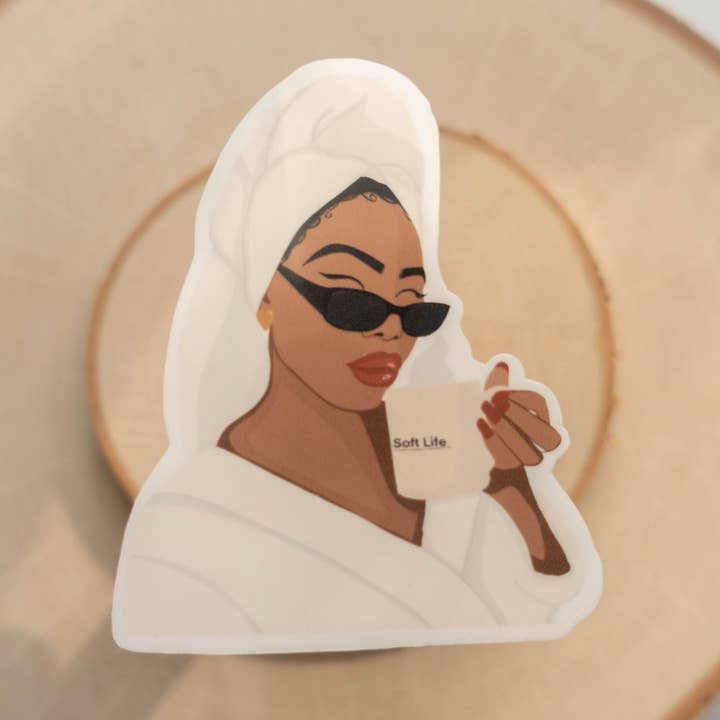 Soft Life Sticker, Black Woman Sticker, Black Girl Sticker for wholesale by Syera Love & Co.