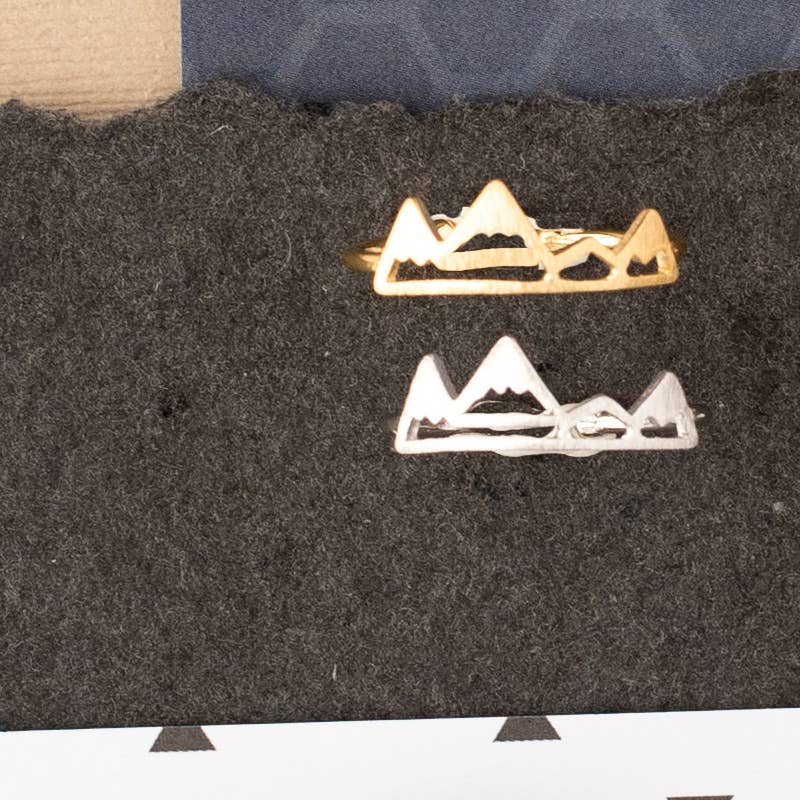 Rebecca Accessories LLC - Wholesale Band/Stacked Ring - Mountain Range Adjustable Ring Stacking Simple Nature Gift 3