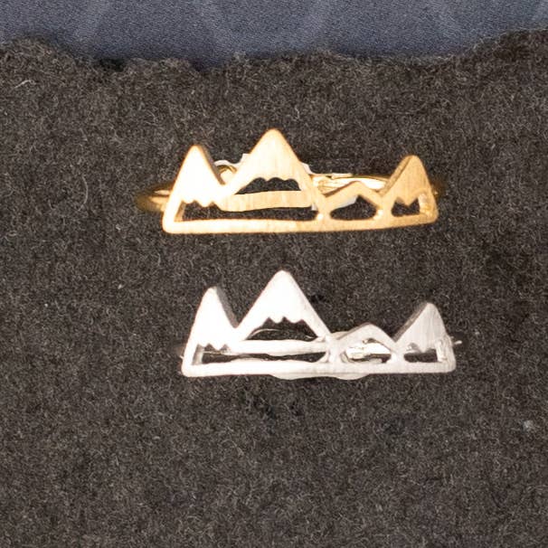 Rebecca Accessories LLC - Wholesale Band/Stacked Ring - Mountain Range Adjustable Ring Stacking Simple Nature Gift 3