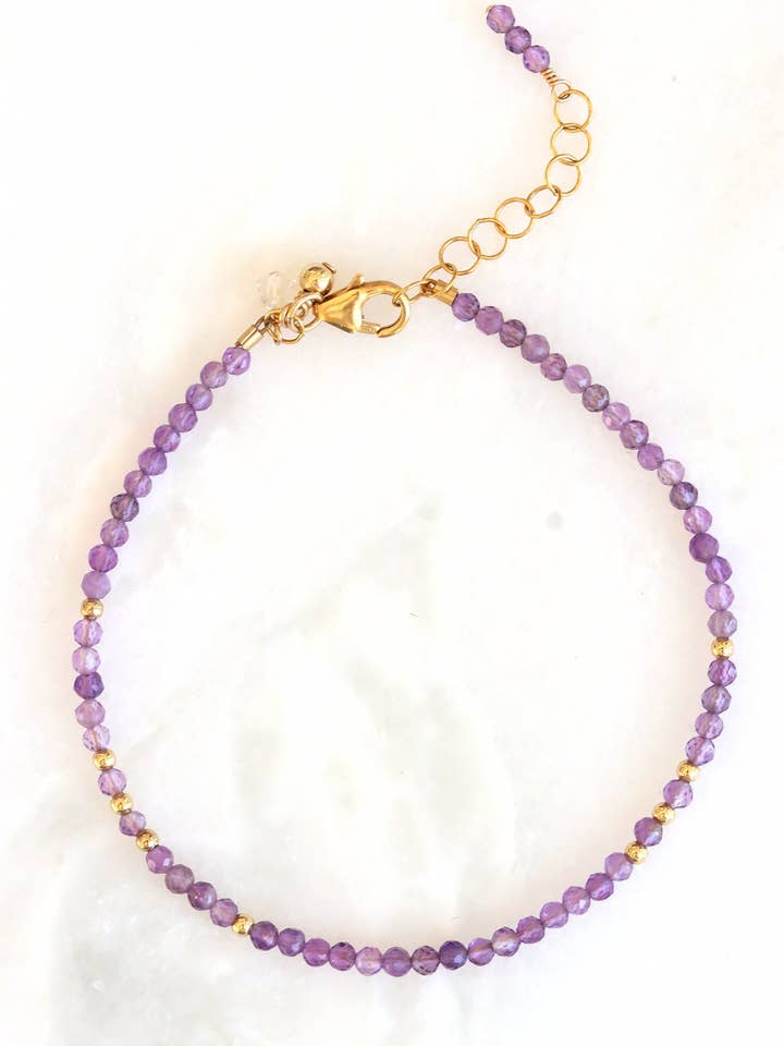 Amethyst Charm Bracelet for wholesale by Mickey Lynn