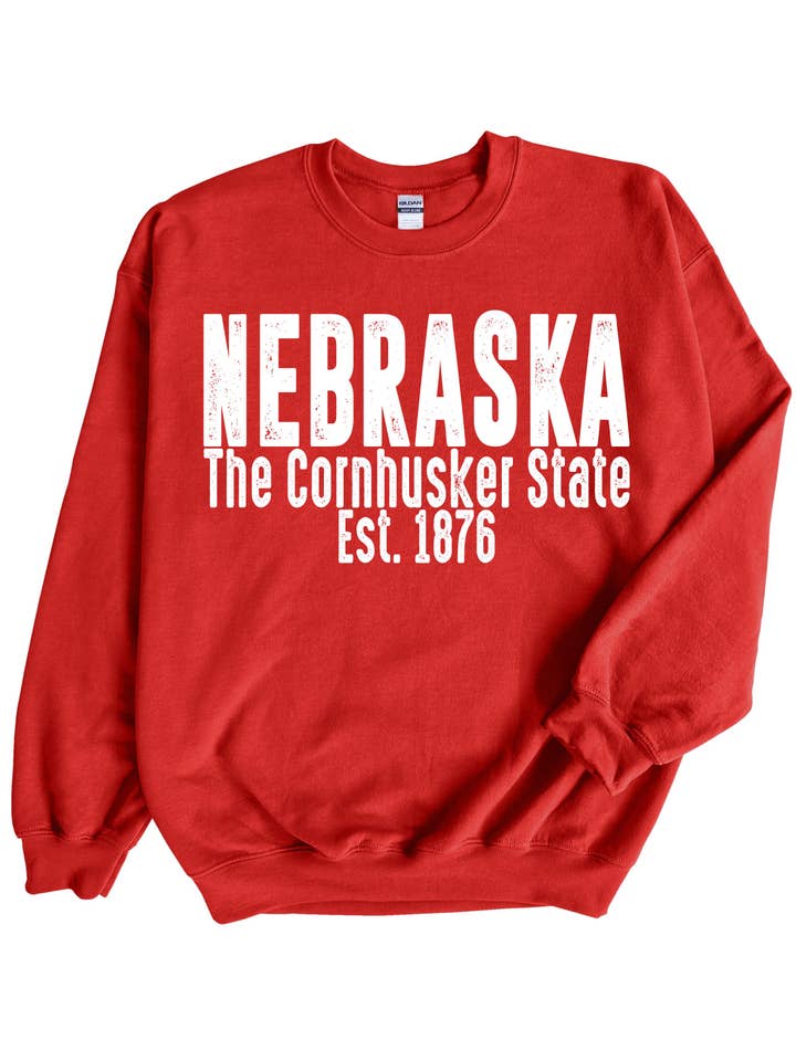 American Threadz Apparel - Vendita all'ingrosso Felpa stampata - Donna - Maglietta, manica corta o felpa con cappuccio dello Stato del Cornhusker del Nebraska