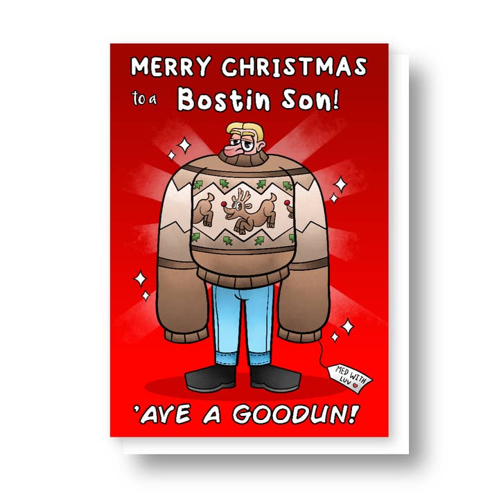 Vrolijk kerstfeest voor een zoon! voor wholesale door Black Country Cards