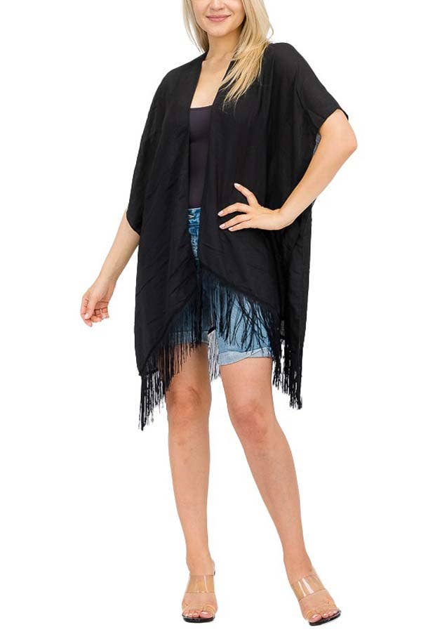 Cap Zone - Wholesale Kimono - Women's - Solid Chiffon Cover Up Kimono10