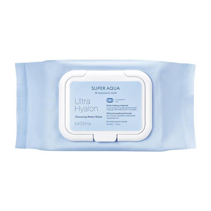 MISSHA Super Aqua Ultra Hyalron Cleansing Water Wipes 30 sheets for wholesale by Exod International