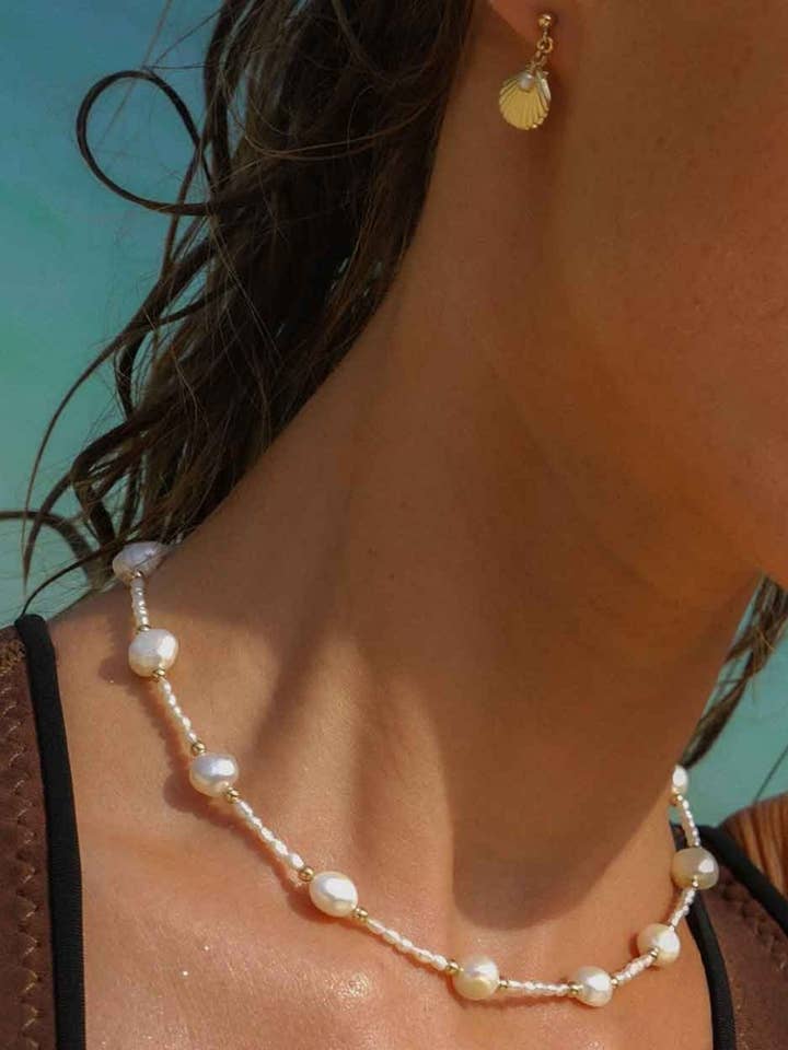 Ocean Treasure Pearl Necklace for wholesale by Angela Wozniak Jewellery
