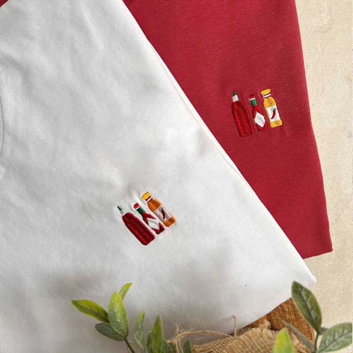 Embroidered T-shirt - Hot sauce for wholesale by Juste un t-shirt