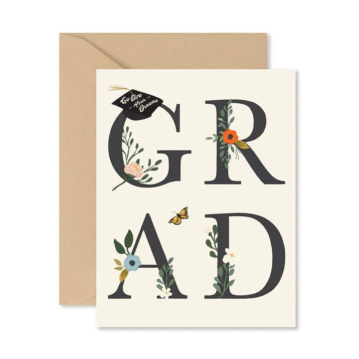 Ginger P. Designs - Wholesale Graduation Card - Grad Floral Greeting Card 0