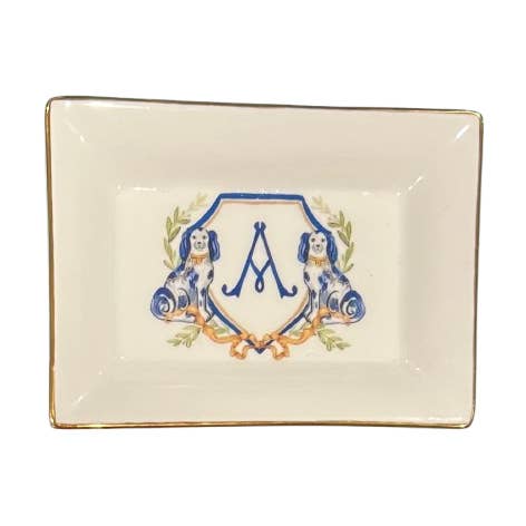 Staffordshire Monogram Smyckesbricka för wholesale av The French Bee & Co