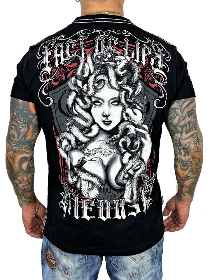 Fakta om livet T-shirt „Medusa“ TS-66 sort for engroshandel hos Fact of Life