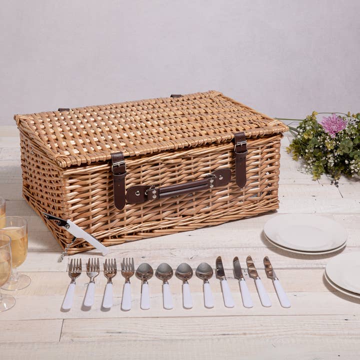 Rayures Bleu Marine & Blanc Panier de pique-nique Belmont en vente sur Faire3