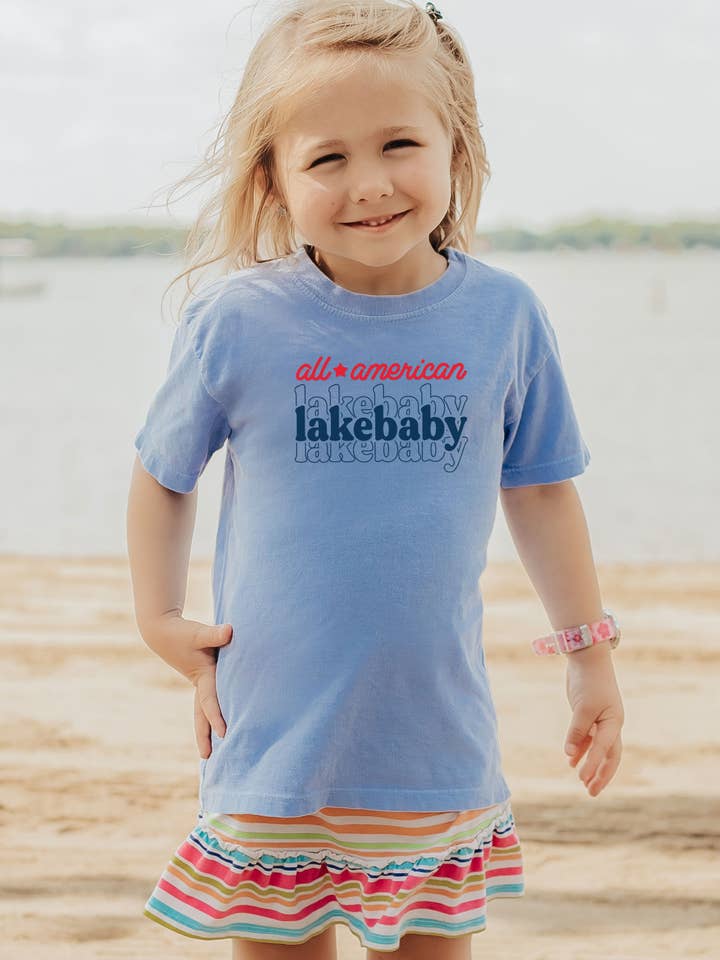 Lakebaby Classic Tee in Light Blue for wholesale by Lakegirl