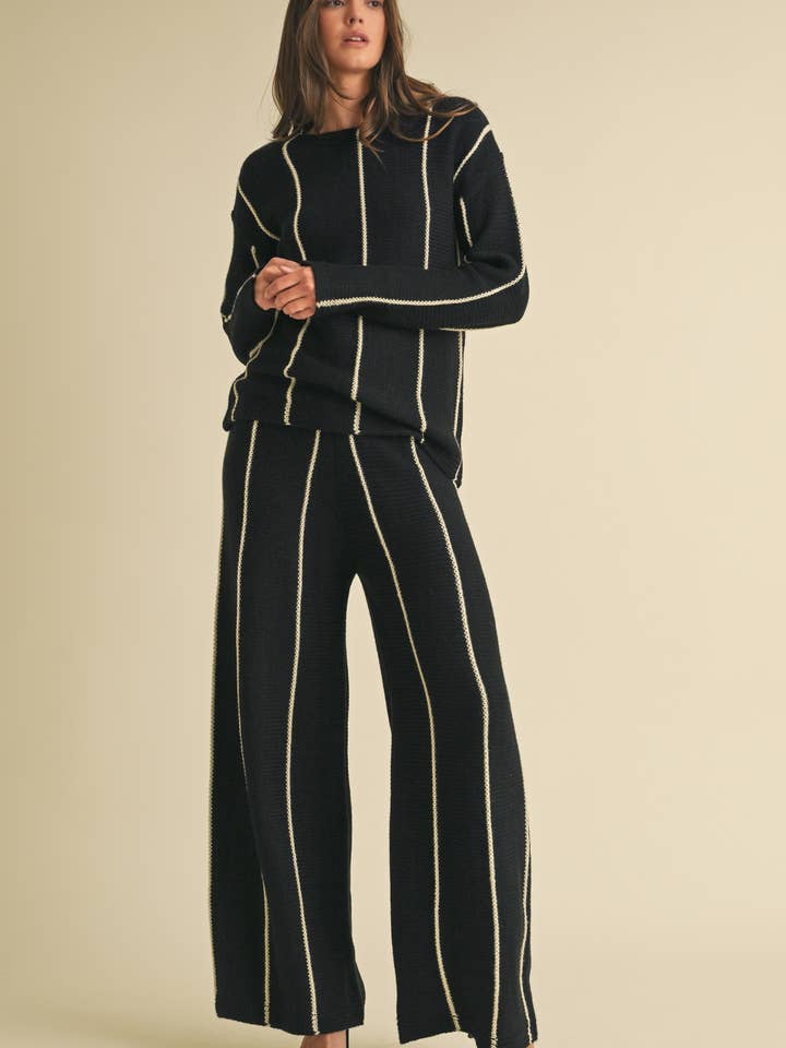 Pantalon à chandail à rayures pour la vente par EB LUXE