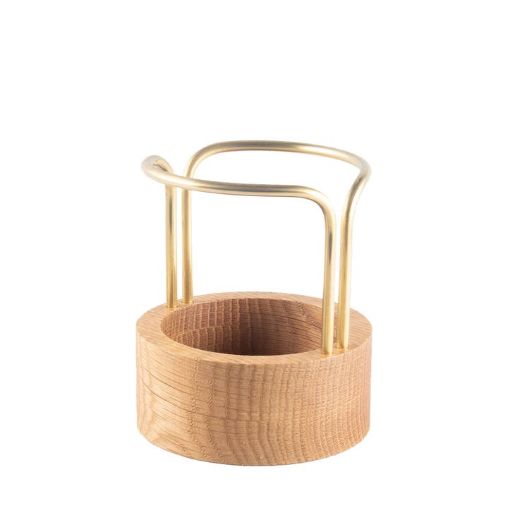 PEN-UP Pencil Holder - Oak/Brass for wholesale by dot aaarhus ApS
