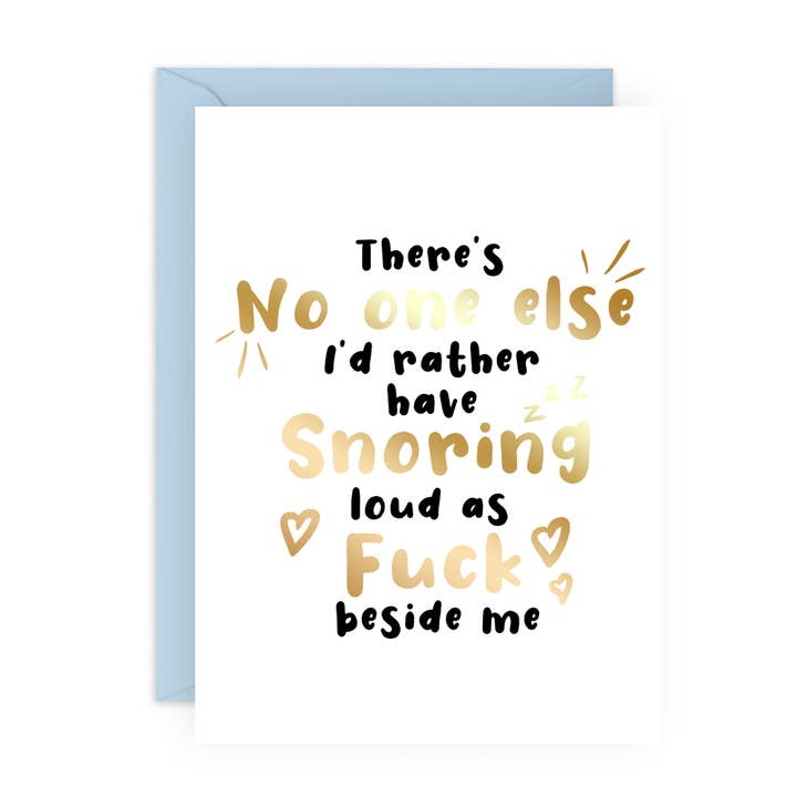 SNORING LOUD AS FUCK Grappige jubileumkaart voor hem, haar voor wholesale door Central 23 Cards