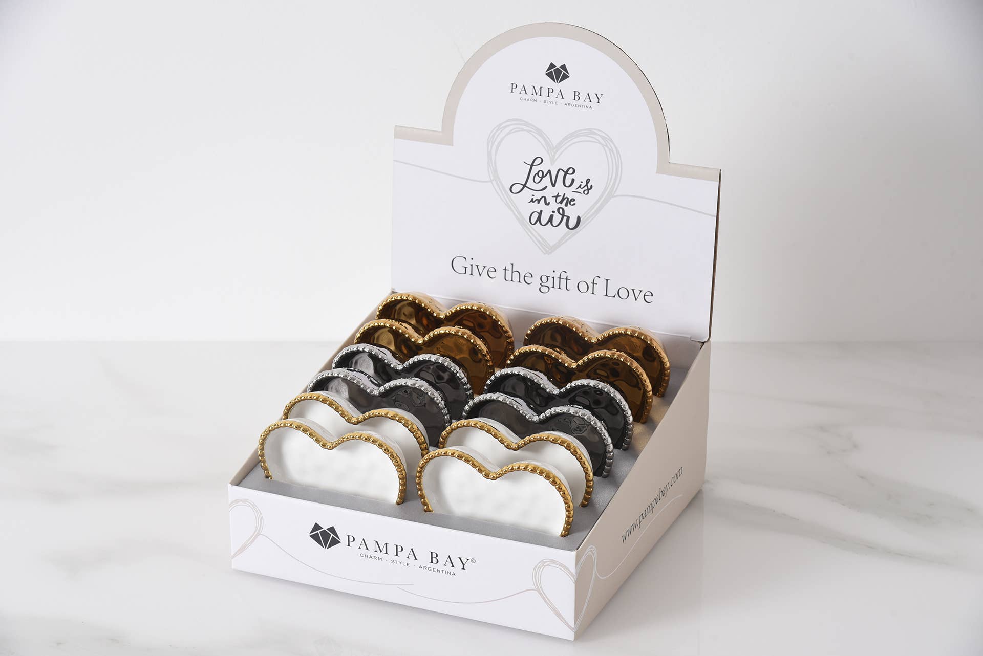 Pampa Bay - Venta al por mayor Bandejas/platos/boles decorativos - Caja CDU - 12 Mini Platos Corazón5