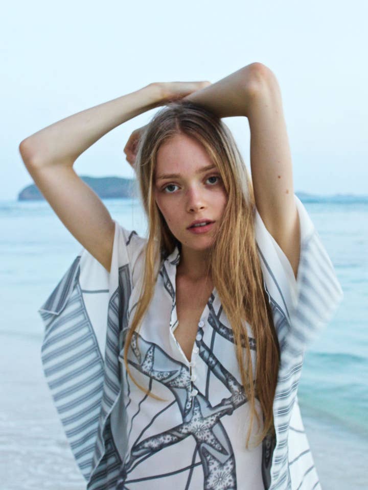 Lotty kaftan: BICYCLE - CHARCOAL for wholesale by Lotty B Mustique