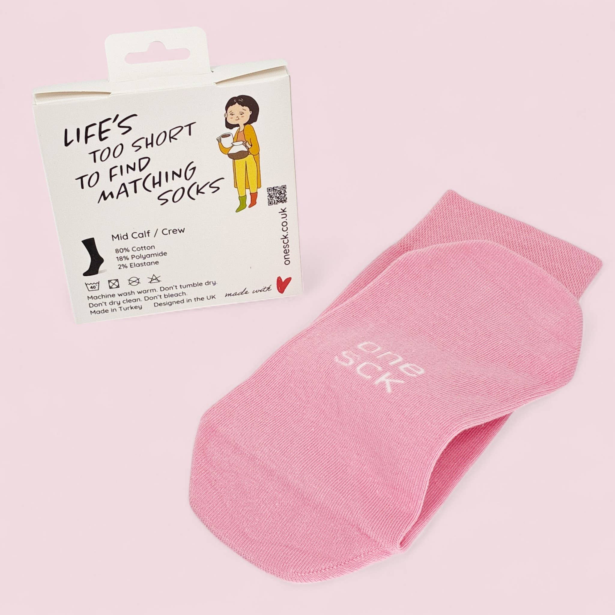 ONESCK – wholesale Strumpor - Unisex – Enfärgade Enkla Strumpor | Socka i Godisrosa | Mix och Match Present1