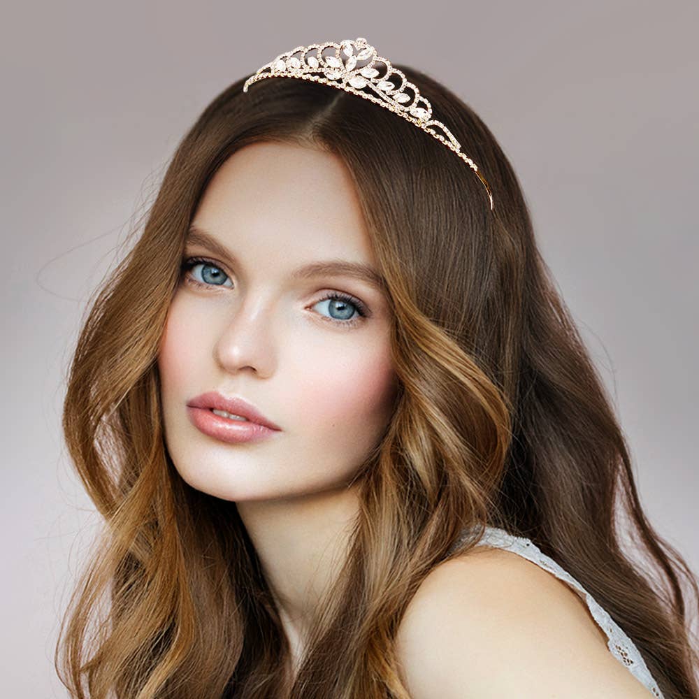 Sensibling Corp. - Wholesale Tiara - Women's - Marquise Crystal Detail Rhinestone Princess Tiara2
