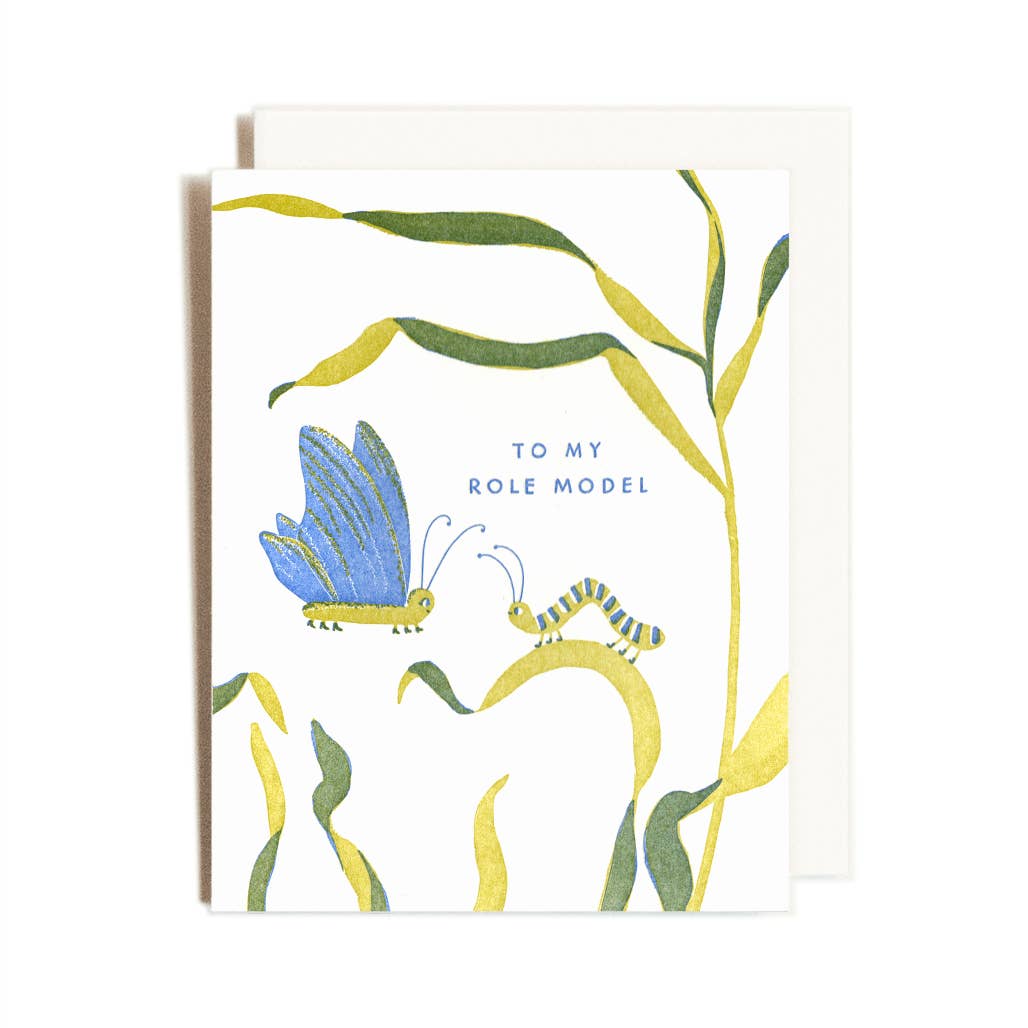 Homework Letterpress Studio - Wholesale Everyday Greeting Card - Role Model | Butterfly | Letterpress Card