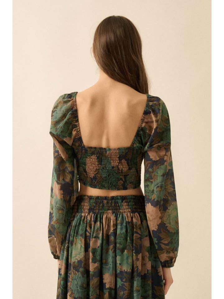 Promesa USA - Wholesale Blouse - Women's - Floral-Print Smocked Sweetheart Corset Peasant Top5