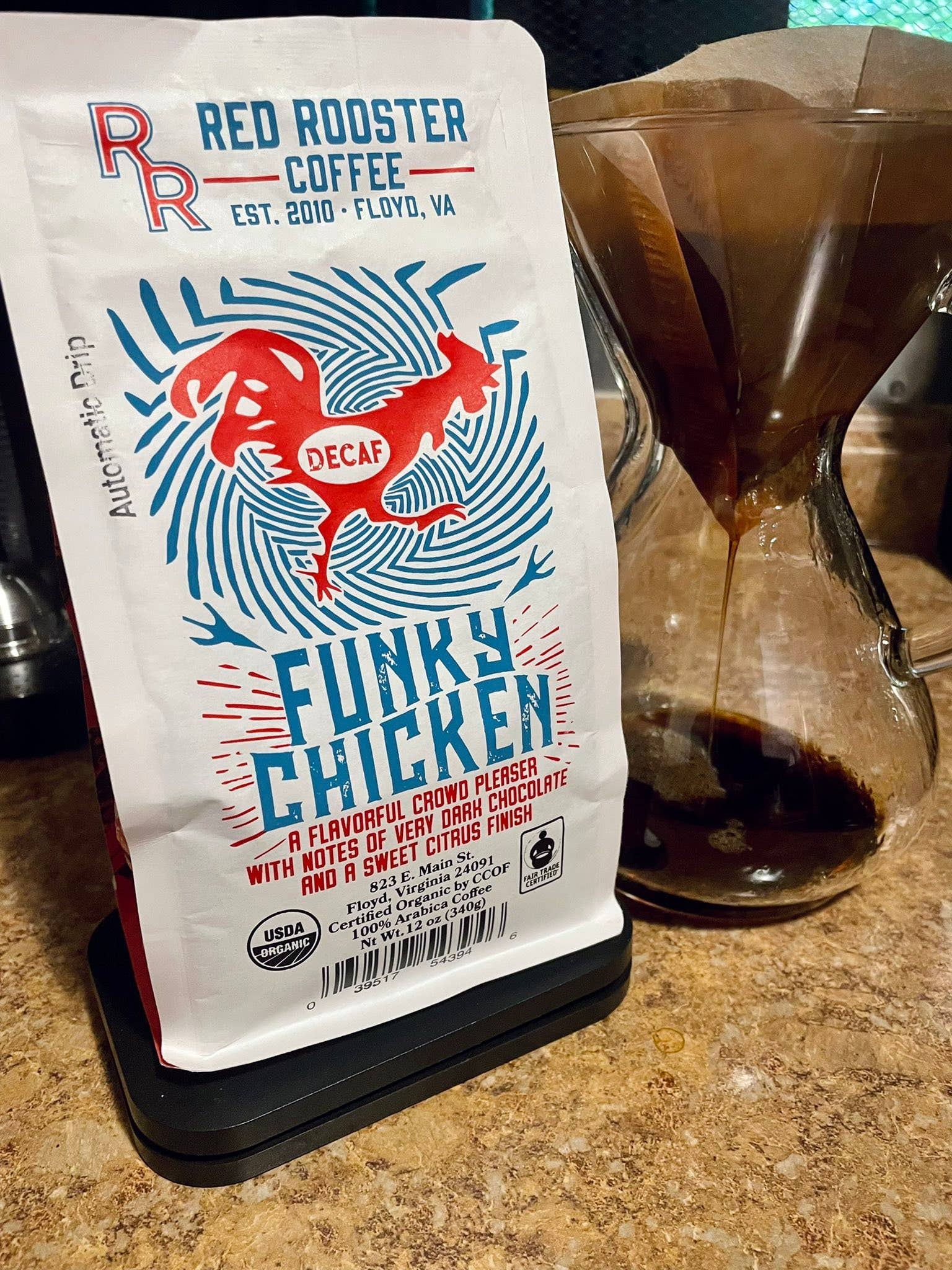 Red Rooster Coffee Roaster - Wholesale Coffee Beans - Organic DECAF Funky Chicken - Coffee Beans4