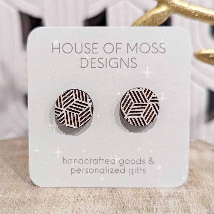 Round Geometric Stud Earrings for wholesale by House of Moss Designs