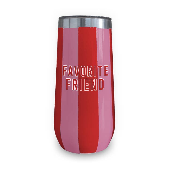 Insulated Champagne Tumbler (Pink/Red) - Favorite Friend for wholesale by Toss Designs
