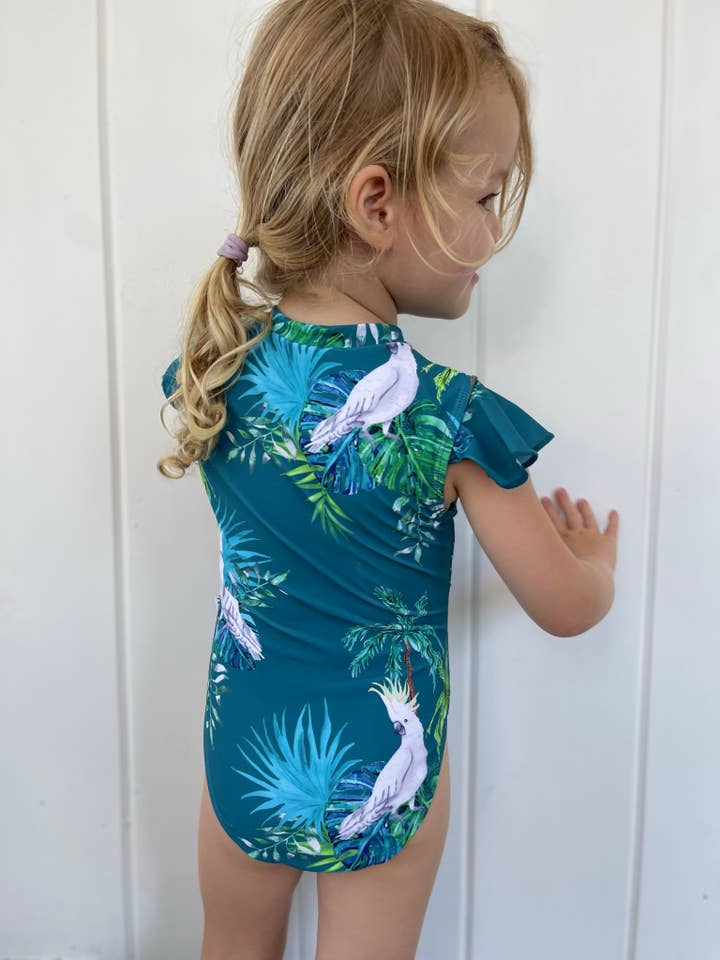 Tribe Tropical – wholesale One-piece swimsuit – Kids – Baby / Toddler Frill Sleeve Swimsuit - Hamilton Island