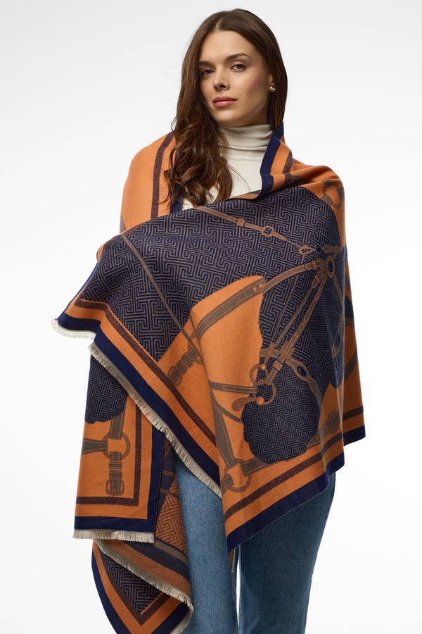 SAACHI – wholesale Scarf – Women's – Equestrian Reversible Scarf7