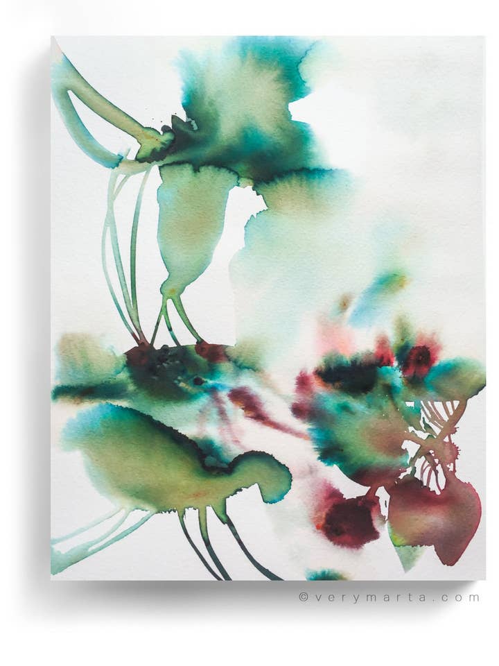 Stampe d'Arte Botanica da Parete Astratte Flora Pianta Acquerello Carta & Tela | Serce per la vendita all'ingrosso da parte di Marta Spendowska