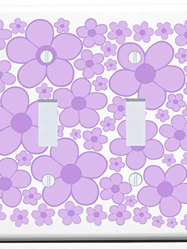 Copripiastre per interruttori, coperchi per interruttori a forma di margherita viola e piastre per interruttori Flower Rocker per la vendita all'ingrosso da parte di Presto Chango Decor