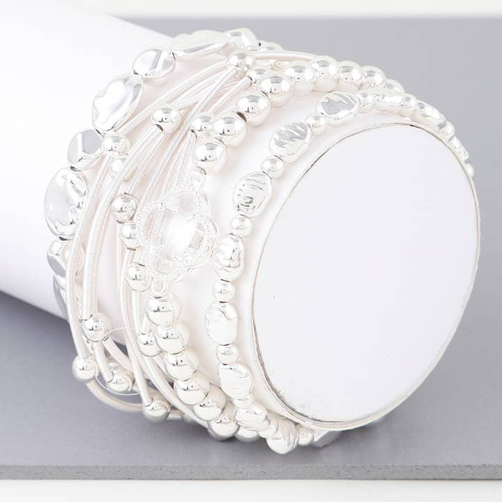 3AM BY H&D ACCESSORIES - Wholesale Charm/Dangle Bracelet - Multi Clover Coil Beaded Bracelet5