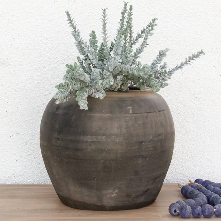 Weathered Faded Ash Clay Jar for wholesale by De-cor