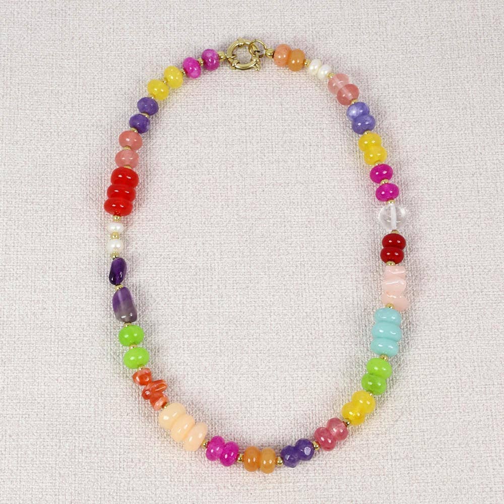 Les Cleias - Wholesale Beaded/Pearl Necklace - Rania II steel necklace0