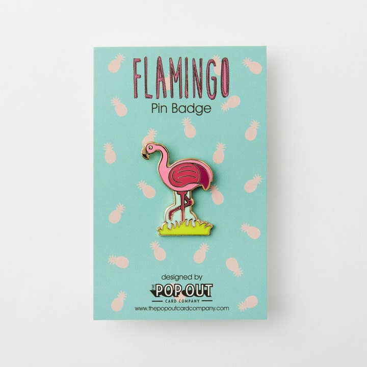 The Pop Out Card Company - Wholesale Lapel Pin/Button - Flamingo Enamel Pin Badge