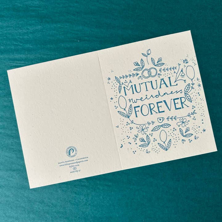 folio press & paperie - Vendita all'ingrosso Partecipazioni di nozze - Stranezza Reciproca per Sempre - Biglietto di Nozze1