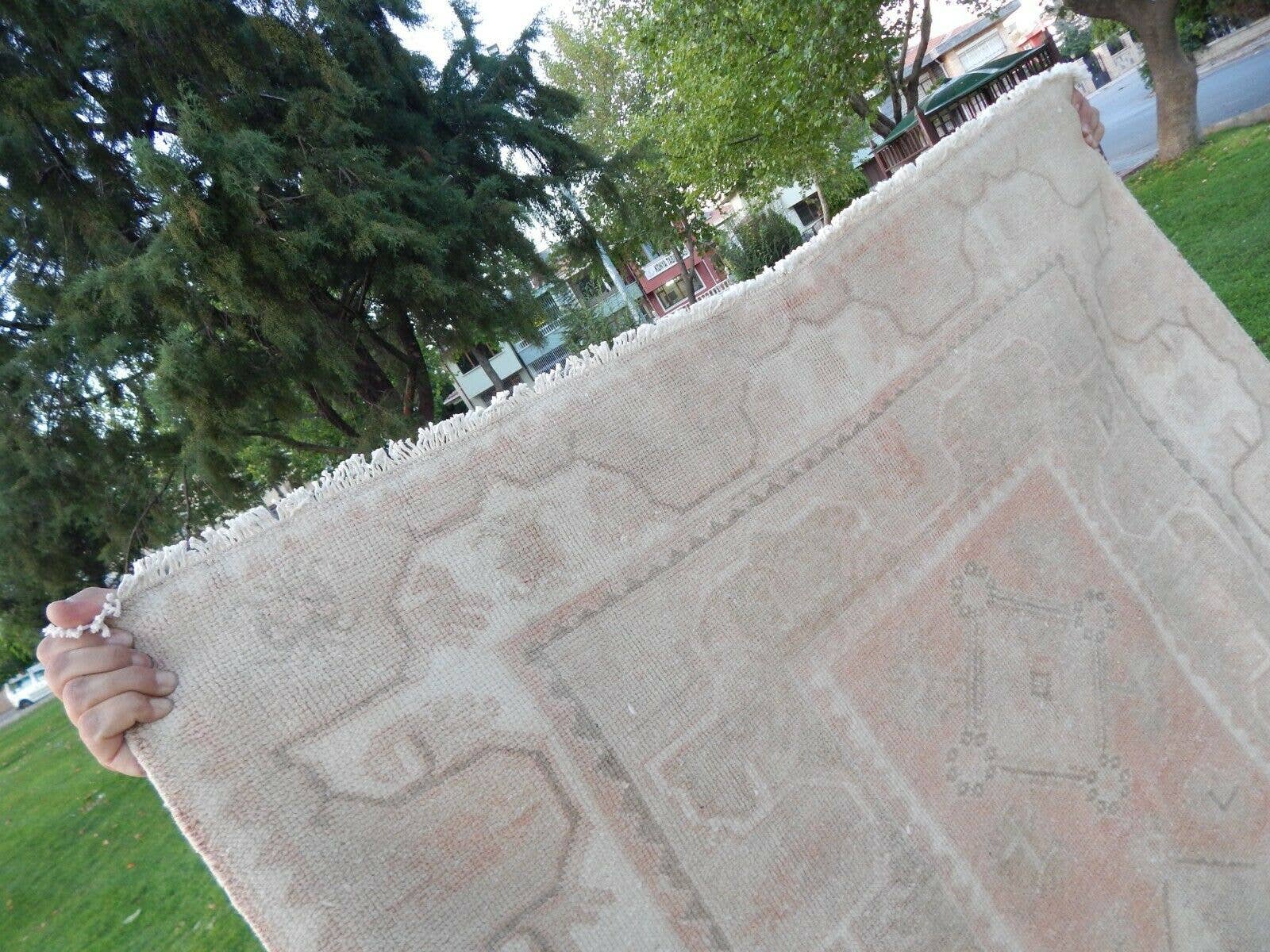 Vintage Pillows Store - Wholesale Runner Rug - Distressed Vintage Turkish Oushak Runner - Pastel Kurdish8