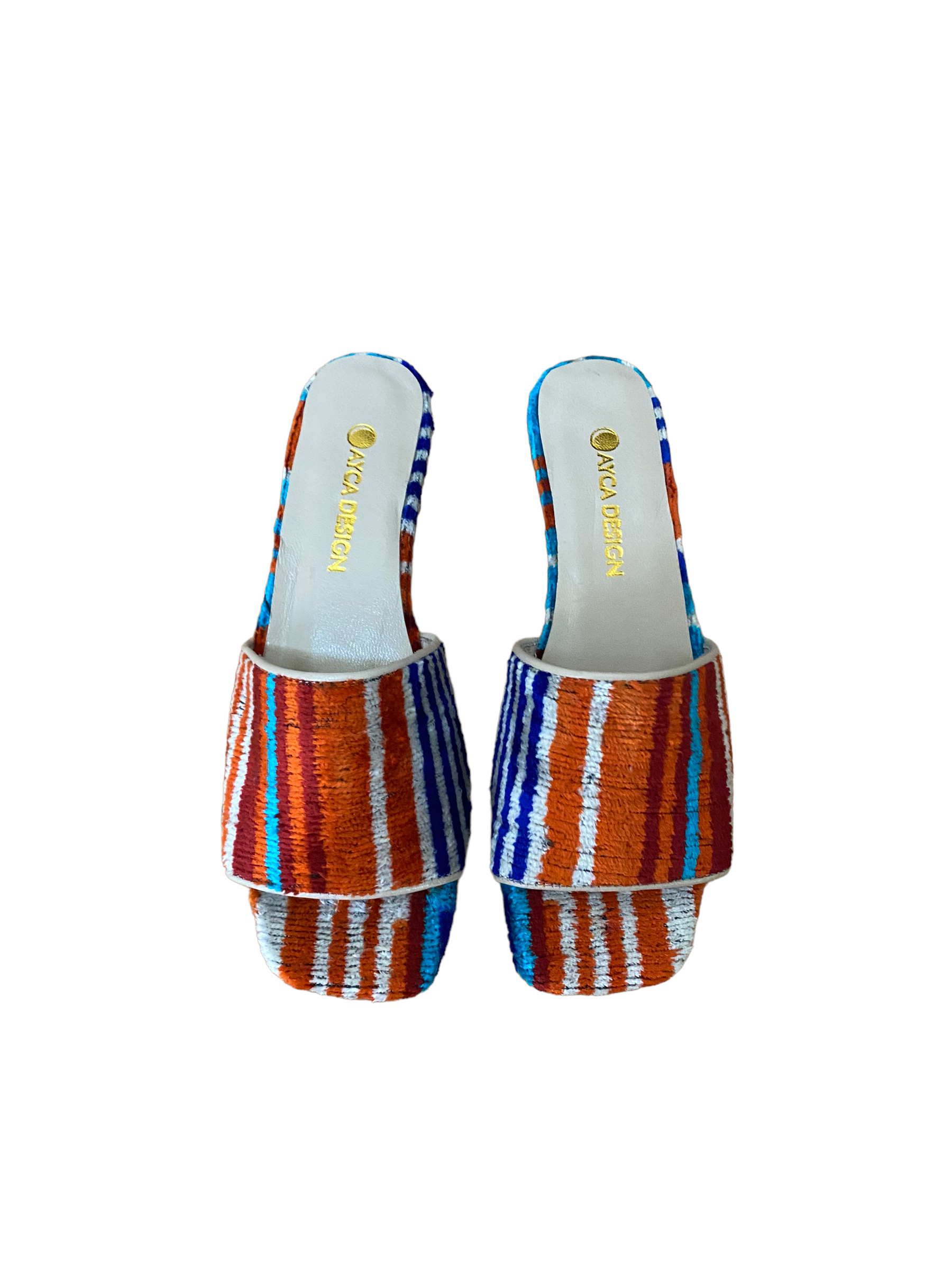 AYCA DESIGN - Wholesale Sandals - Women's - Silk Velvet Ikat Square Toe Slide3