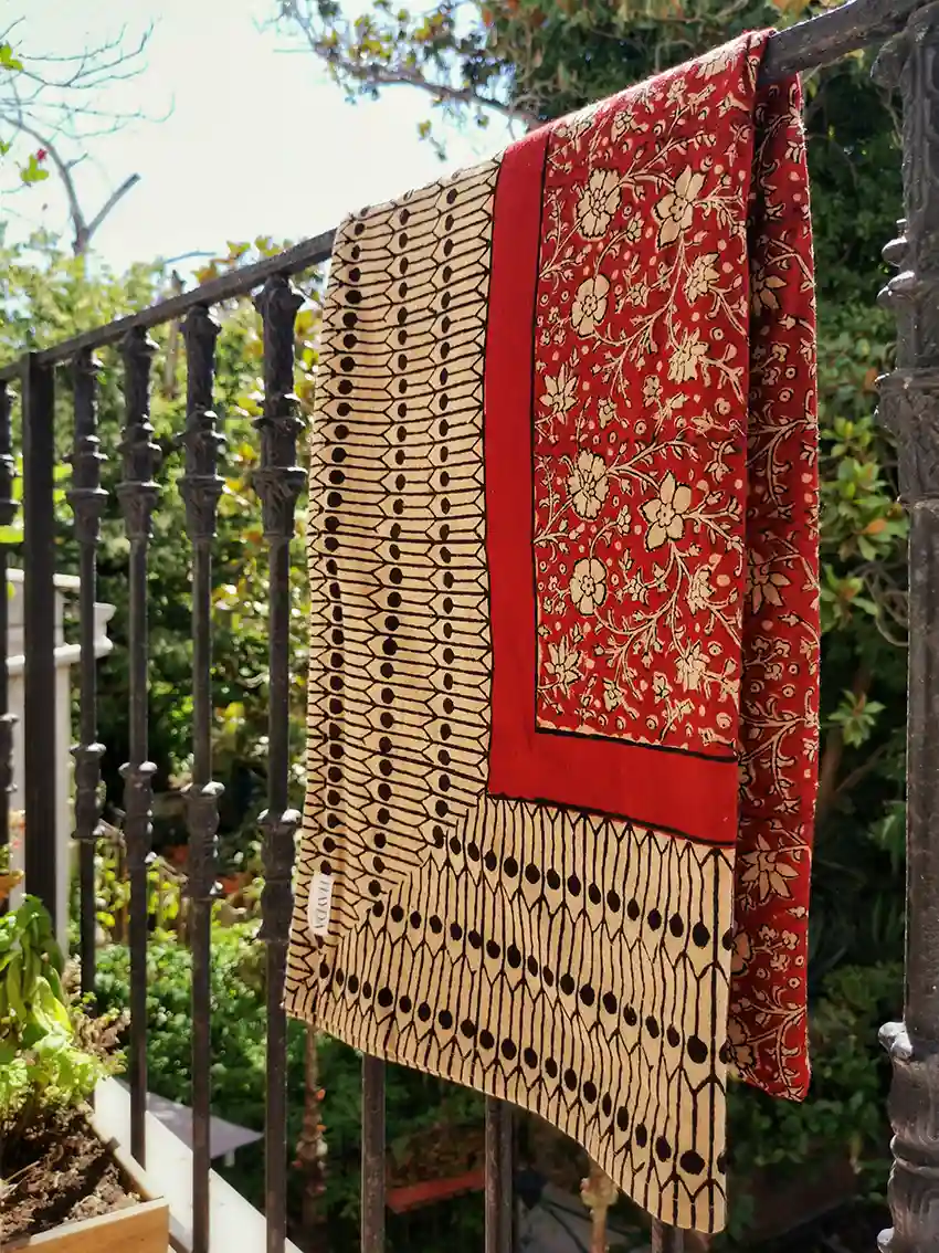 Nayda Diaries - Vente Nappes - Nappe indienne fleurs imprimé block print Jaïpur6