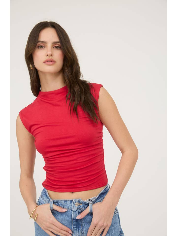 The Workshop Studio - Vente Haut en maille – femme - TOP EN MAILLE FRONCÉE À COL CHEMINÉE RÉVERSIBLE (PRÉ-COMMANDE)24