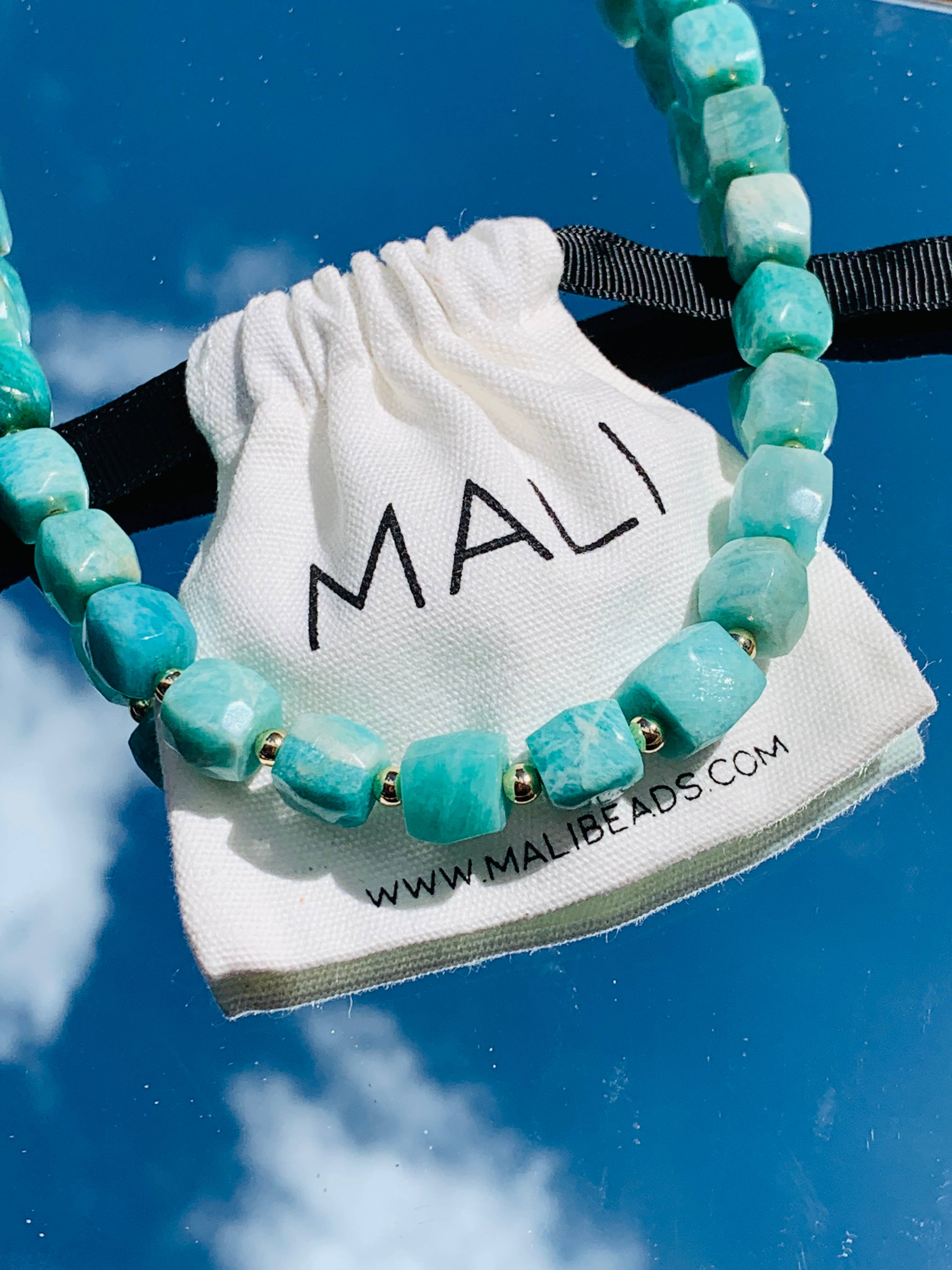 Mali Beads - Vendita all'ingrosso Collane di perline/perle - Collana con Perline di Pietra Naturale di Amazonite – Gioielli Voluminosi da Donna6