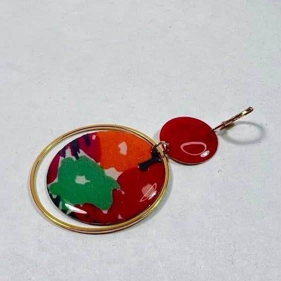 Fuschia Caprice Disc Earrings for wholesale by Miss Pompom