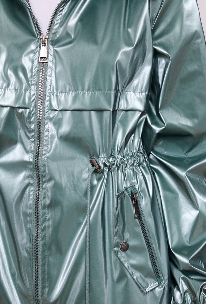 SOFTY - Wholesale Raincoat - Women's - Iridescent effect drawstring waterproof jacket S560318