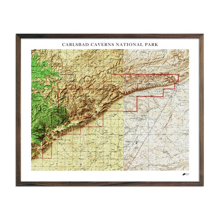 Carlsbad Caverns Relief Map for wholesale by Muir Way