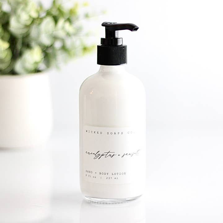 Eucalyptus + Sea Salt Hand & Body Lotion | Spa-Inspired Hydration for wholesale by Wicked Soaps Co.