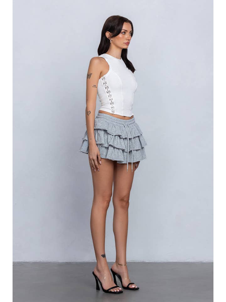 No Vacancy – wholesale Tank top – Women′s – Fine ribbed hook & eye detail sleeveless tank top2