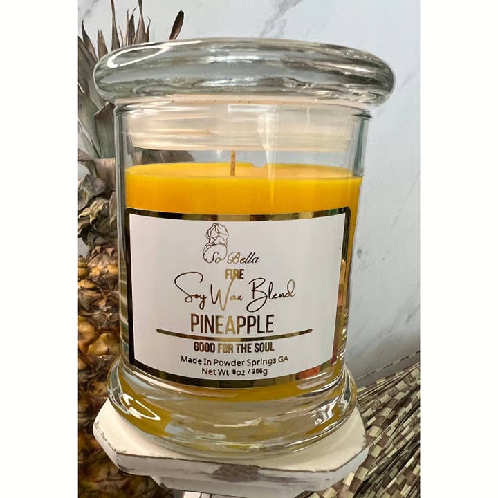 So Bella - Wholesale Jar/Filled Candle - Pineapple 9 oz Candle